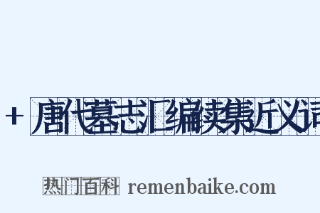 +唐代墓志汇编续集近义词是什么意思的图片